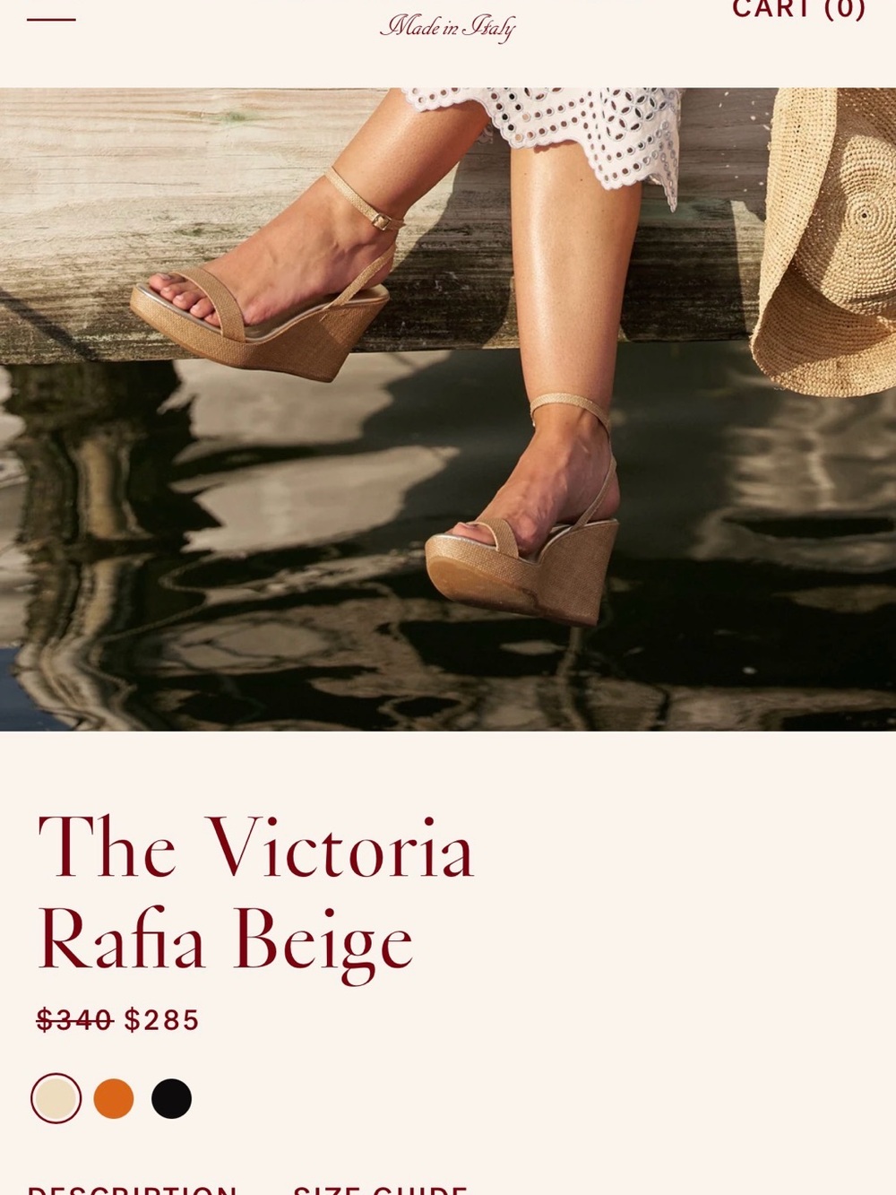 Clorinda Antinori Victoria Rafia Wedge Sandals